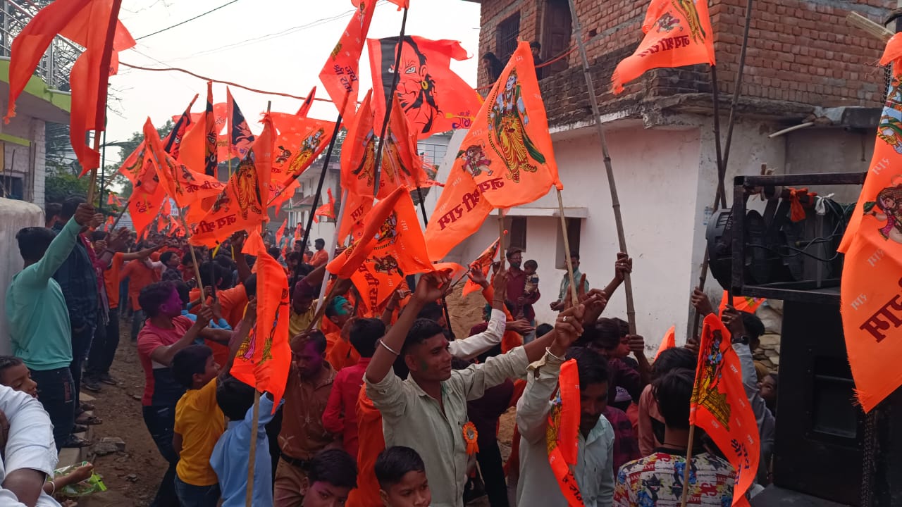 श्रीराम की प्राण प्रतिष्ठा के अवसर पर भव्य शोभायात्रा 