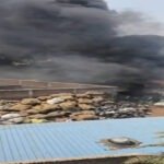 बर्तन गोदाम में भीषण आग, लाखों का सामान जलकर खाक